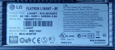 تعمیرات | ماینتور | ال جی | L194WT