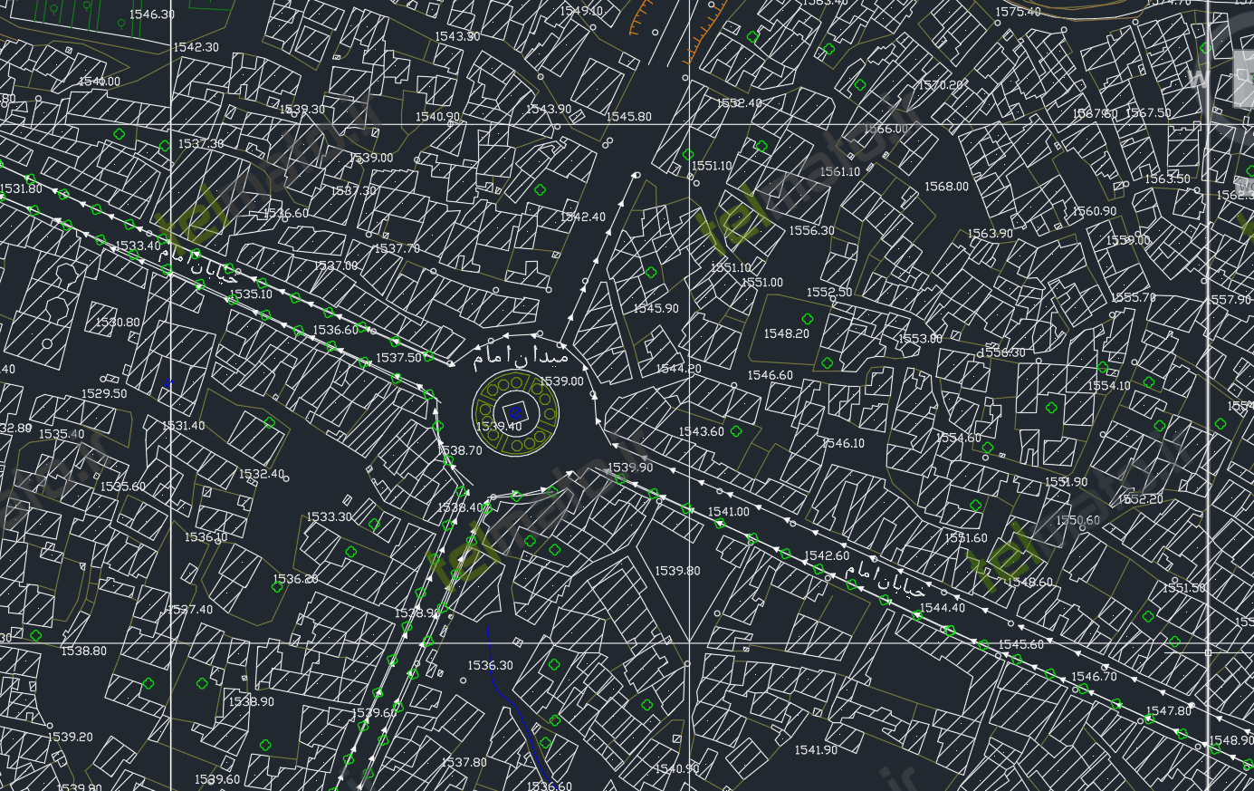 دانلود رایگان کامل نقشه اتوکد شهر بانه با فرمت DWG + فایل آماده