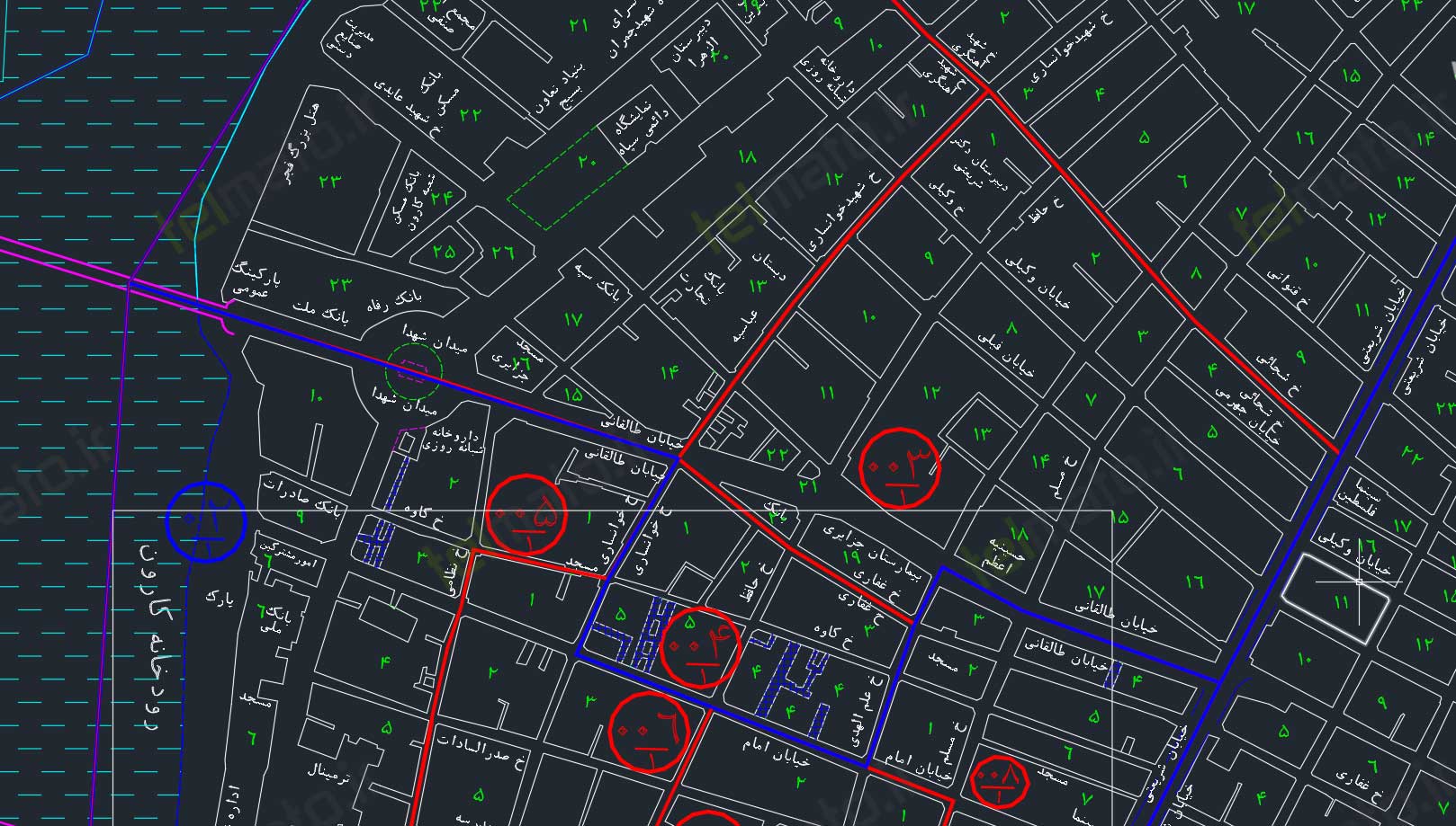 دانلود رایگان نقشه اتوکد شهر اهواز ahvaz autocad map DWG + دانلود فایل طرح تفضیلی 