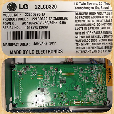 lg | 22LCD320 | تعمیرات | MONITOR