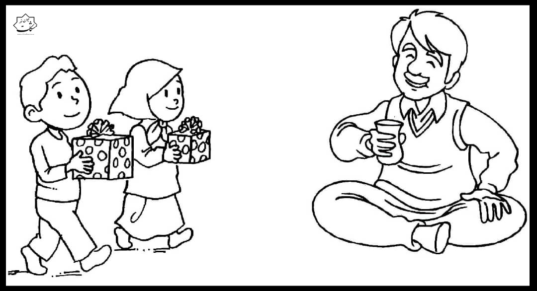 طرح مذهبی کودکانه، رنگامیزی مذهبی کودکانه، ولادت امام علی ع ،رنگ آمیزی مذهبی کودکانه،روز پدر ، پدرانه بابا، امام علی ع، شیعه ، مسلمان، طرح کودکانه مذهبی