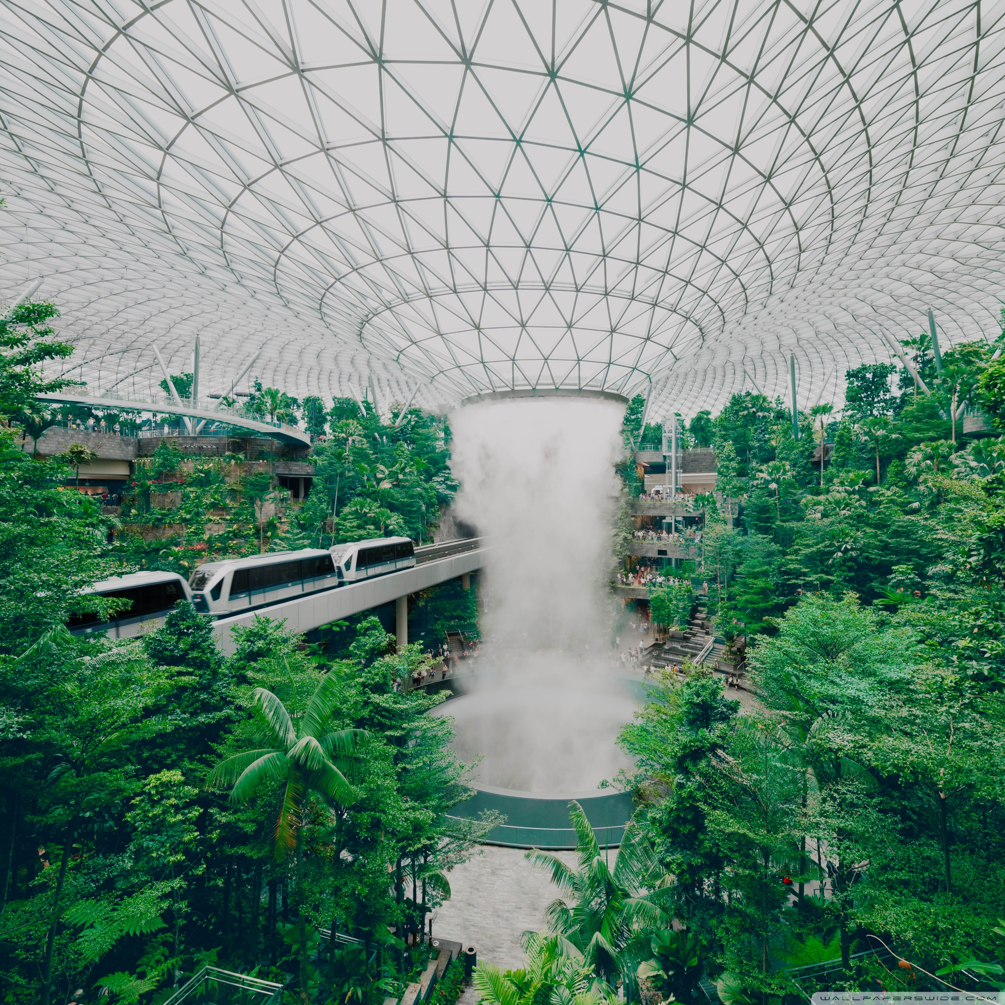 singapore_airport_biodome_rain_vortex_indoor_waterfall_wallpaper